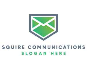 Mail Envelope Shield logo design