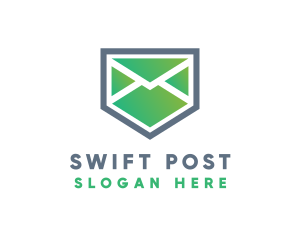 Mail Envelope Shield logo design