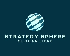 3D Circuit Sphere Globe logo