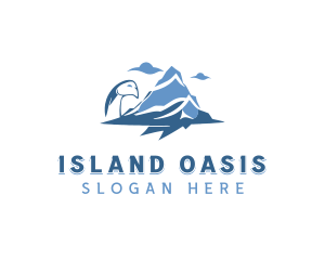 Island Turtle Mountain logo design