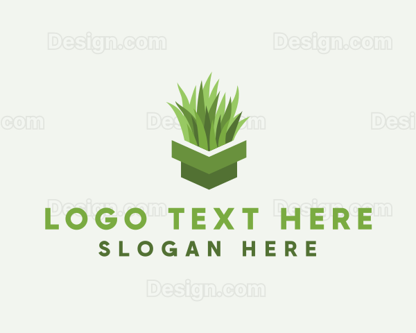 Plant Grass Pot Logo