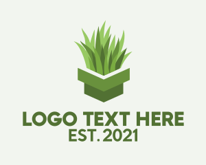3D Grass Pot logo