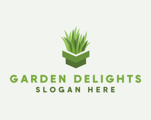 Plant Grass Pot logo design