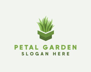 Plant Grass Pot logo design