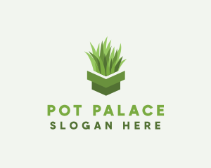 Plant Grass Pot logo design