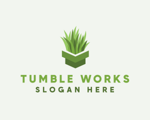 Plant Grass Pot logo design