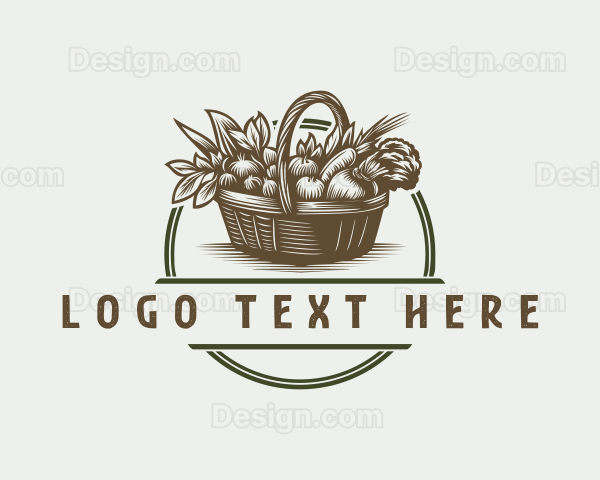 Vegetable Food Basket Logo