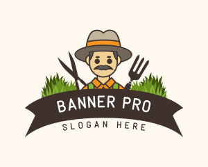 Gardener Grass Banner logo design