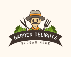 Gardener Grass Banner logo design