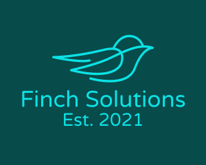 Monoline Finch Bird logo