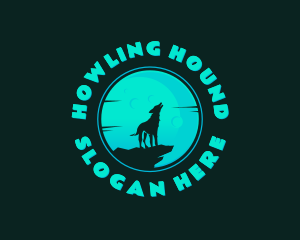 Wolf Howl Moon logo design