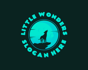 Wolf Howl Moon logo design