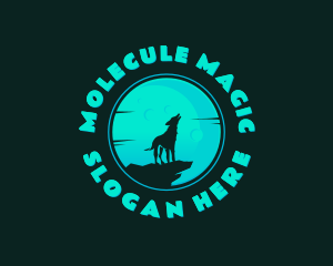 Wolf Howl Moon logo design