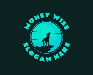 Wolf Howl Moon logo design