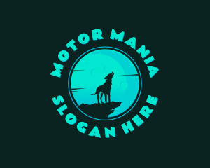 Wolf Howl Moon logo design