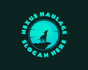 Wolf Howl Moon logo design