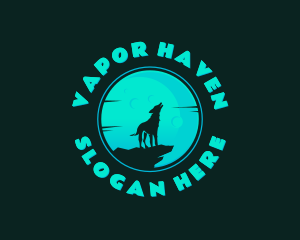 Wolf Howl Moon logo design