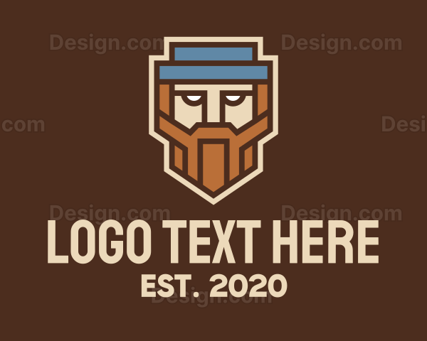 Geometric Beard Man Logo