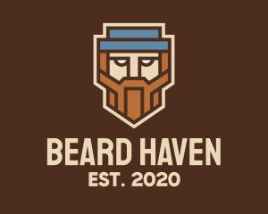 Geometric Beard Man  logo design