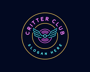 Neon DJ Music logo design