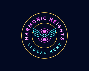 Neon DJ Music logo design