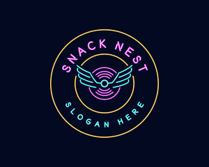 Neon DJ Music logo design