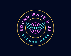 Neon DJ Music logo design