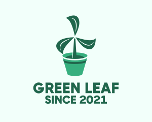 Green Propeller Plant  logo design