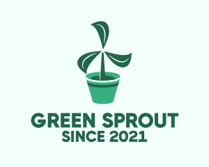 Green Propeller Plant  logo design