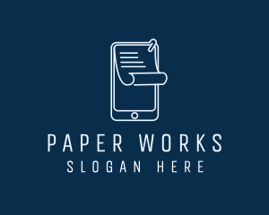 Paper Mobile Phone logo design