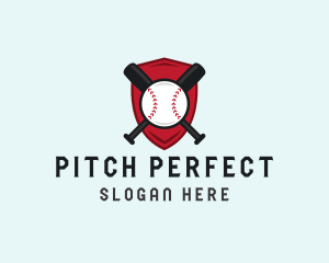 Baseball Slugger Bat Shield  logo design