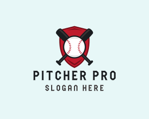 Baseball Slugger Bat Shield  logo design