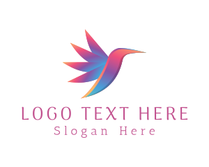 Gradient Flying Hummingbird  logo