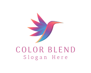 Gradient Flying Hummingbird  logo design