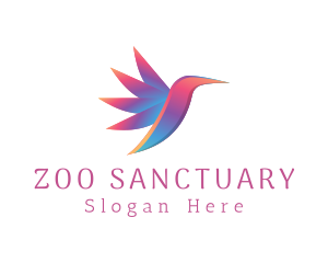 Gradient Flying Hummingbird  logo design