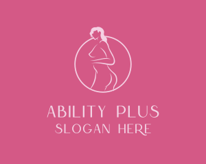 Pink Sexy Nude Woman logo design