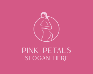 Pink Sexy Nude Woman logo design