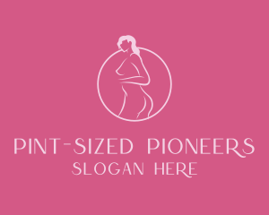 Pink Sexy Nude Woman logo design