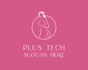 Pink Sexy Nude Woman logo design