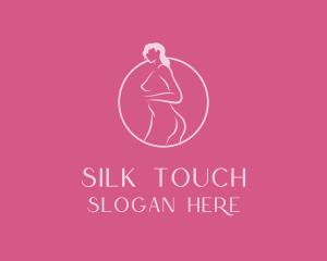 Pink Sexy Nude Woman logo design