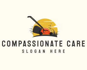 Sunset Lawn Care Gardening logo design