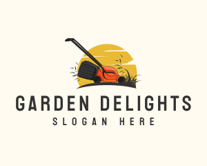 Sunset Lawn Care Gardening logo design