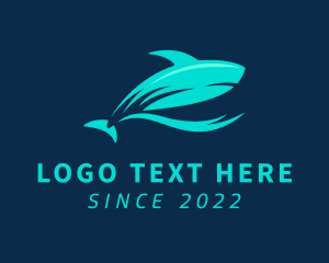 Powerful - Shark Ocean Aquarium logo design