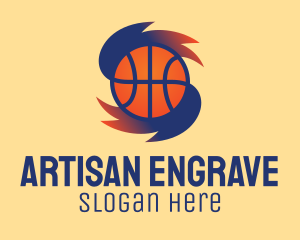 Gradient Basketball Hurricane  logo design