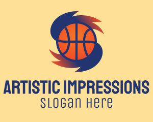 Gradient Basketball Hurricane  logo design