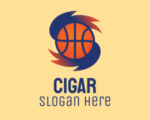 Gradient Basketball Hurricane  logo design