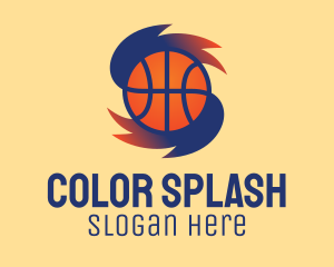 Gradient Basketball Hurricane  logo design