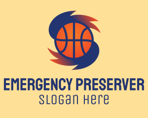 Gradient Basketball Hurricane  logo design