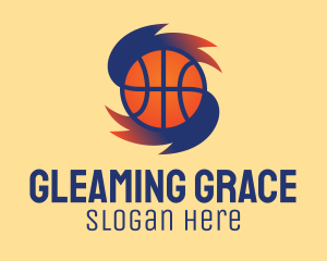 Gradient Basketball Hurricane  logo design