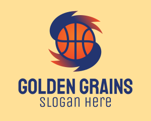 Gradient Basketball Hurricane  logo design